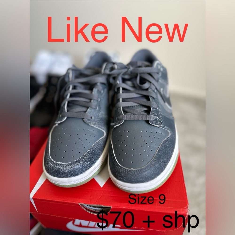**Slightly Used -  Nike Dunk Low Halloween Swoosh Shadow Grey Size 9